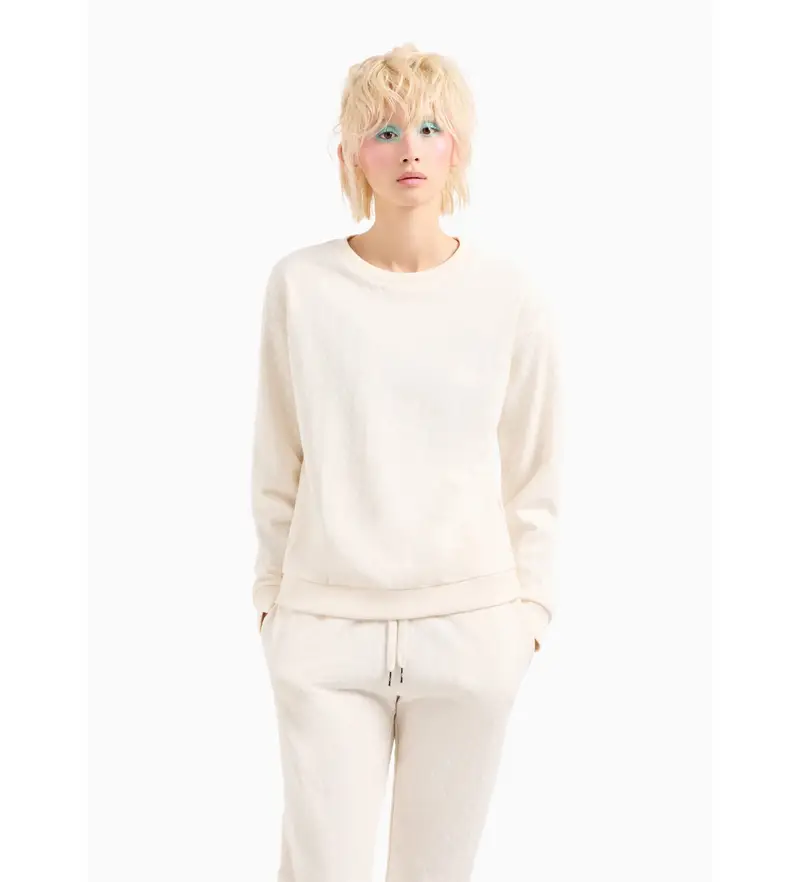 per donna 8NYMLGYJE5Z1130 Felpa in spugna beige (S), Casual, Cotone, Manica lunga
