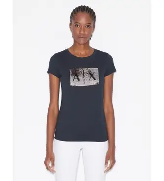 per donna 8NYTDLYJ73Z8534 Maglietta blu a maniche corte (L), Casual, Cotone, Manica corta, Navy