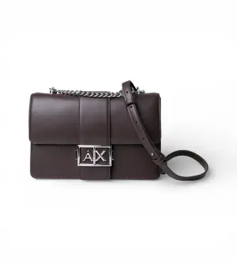 per donna XW000070AF12039U6018 Borsa con logo in metallo marrone (OSFA), Casual, Da sera, Classico, Poliestere