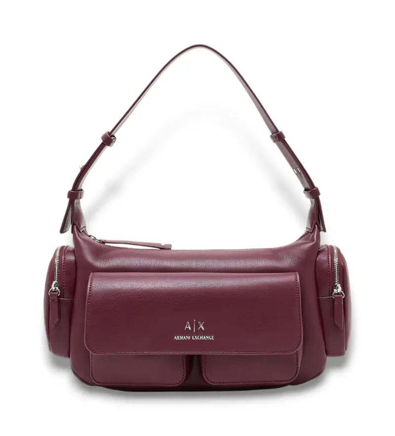 per donna XW000404AF12589UA343 Borsa grande con tasche laterali bordeaux (OSFA), Casual, Poliestere