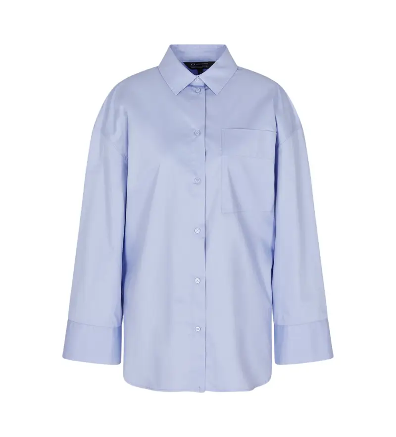 per donna XW000705AF12812U9334 Camicia oversize blu (S), Casual, Cotone, Manica lunga