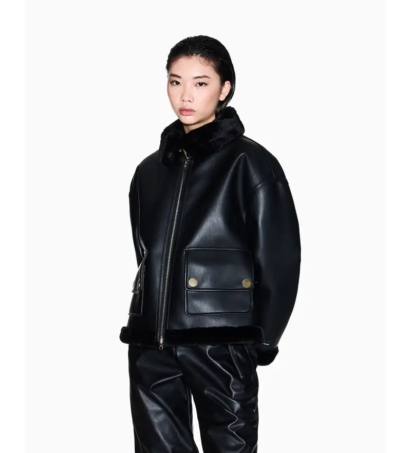 per donna. XW000713AF16389UC001 Cappotto nero (XS), Casual, Poliestere