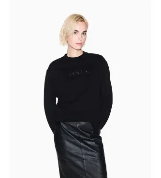 per donna XW000747AF16114UC001 Felpa con logo grafico nero (XS), Casual, Cotone