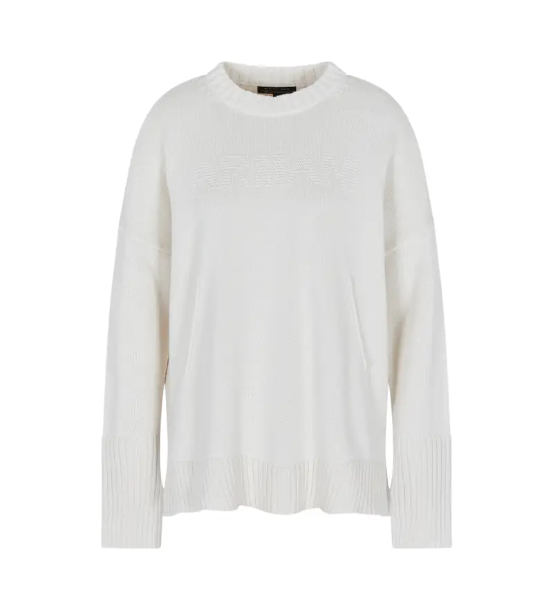 per donna XW000760AF16552U1003 Maglia Relax bianco sporco (XS), Casual, Cotone