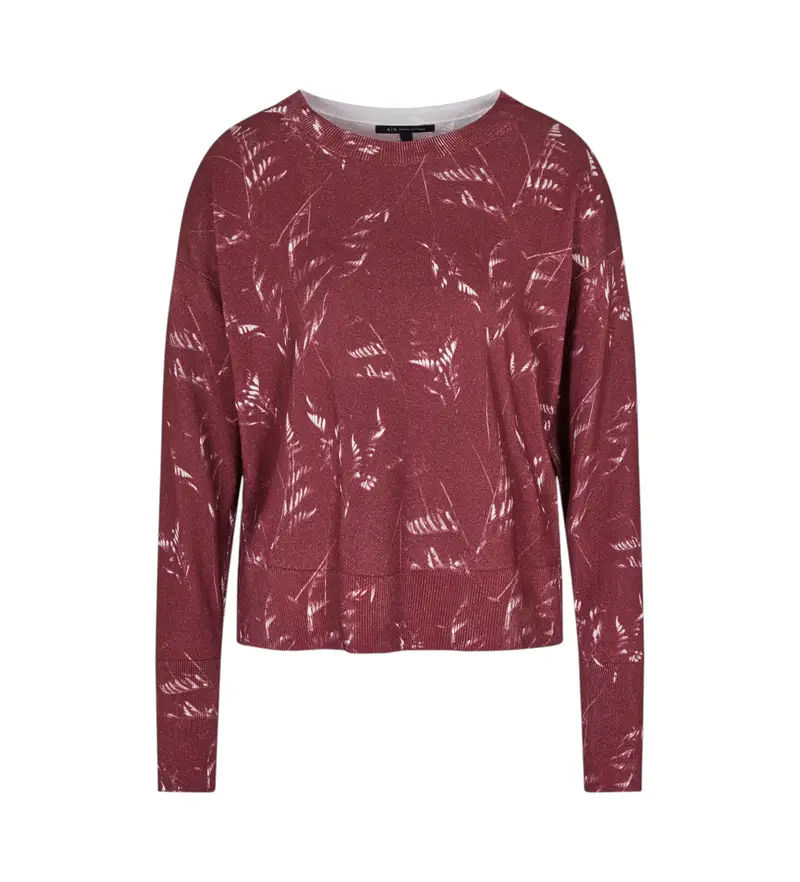 per donna XW000765AF16554FA029 Jersey Blossom marrone (XS), Casual, Granata, Viscosa, Manica lunga