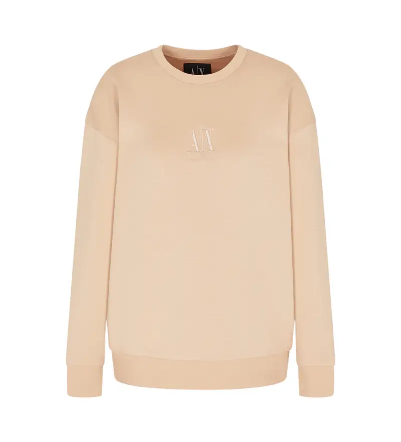 per donna XW000821AF10818U1051 Felpa beige sabbia (XS), Casual, Cotone, Manica lunga