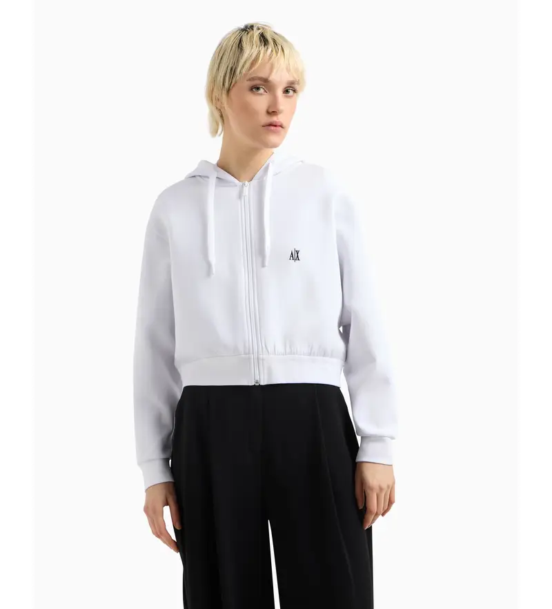 per donna XW000822AF10818U0002 Felpa bianca con cerniera (L), Bianco, Casual, Sportivo, Cotone, Multisport