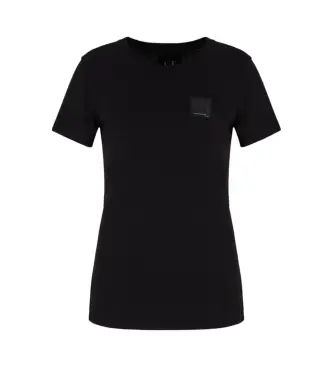 per donna XW000831AF10356UC001 T-shirt vestibilità regolare con toppa con icona nera (M), Nero, Casual, Cotone, Manica Pelle