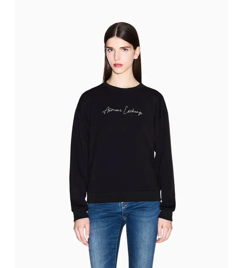 per donna XW000835AF13397MC021 Felpa nera basica (XS), Nero, Casual, Viscosa