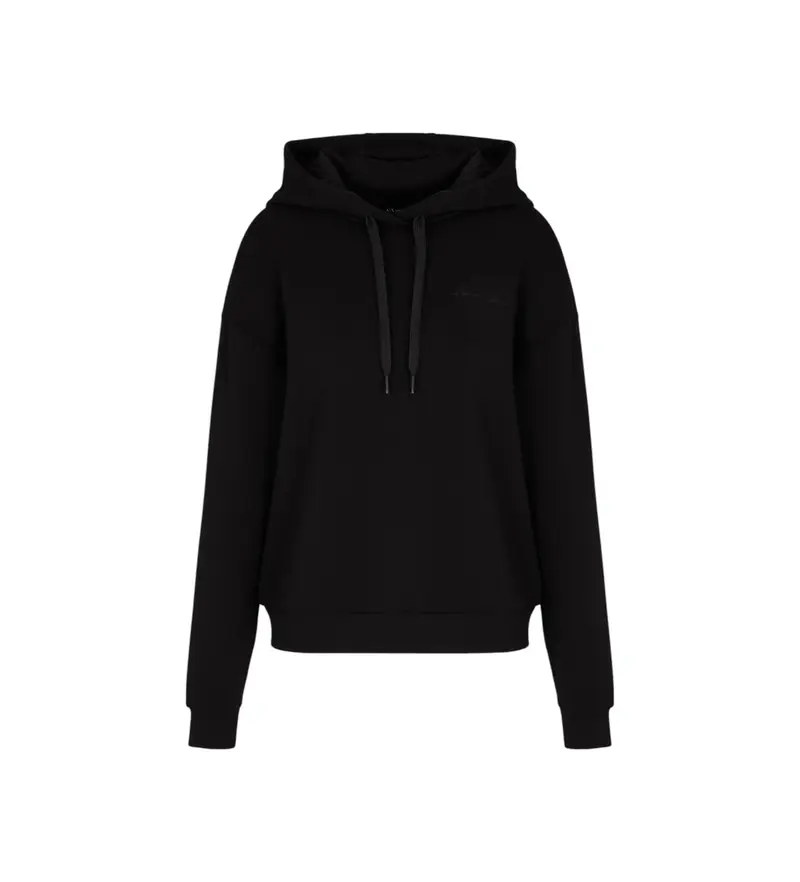 per donna XW000836AF13397UC001 Felpa nera con firma (L), Nero, Casual, Viscosa