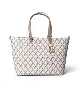 per donna XW000926AF17155M1245 Borsa shopper con monogramma bianco (OSFA), Casual, Poliestere