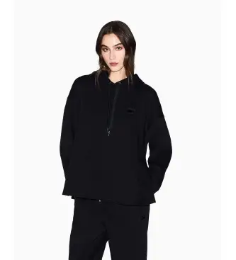 per donna XW000987AF10818UC001 Felpa con cappuccio con logo nero (XS), Casual, Cotone, Manica lunga