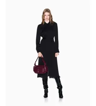 per donna XW001245AF16121UC001 Abito nero con bottoni nascosti (XS), Casual, Viscosa, Manica lunga