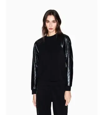 per donna XW001292AF16111UC001 Felpa nera effetto (XS), Nero, Casual, Poliamide