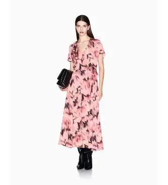 per donna XW001338AF12743F4020 Abito floreale rosa (XXS), Casual, Viscosa, Manica corta