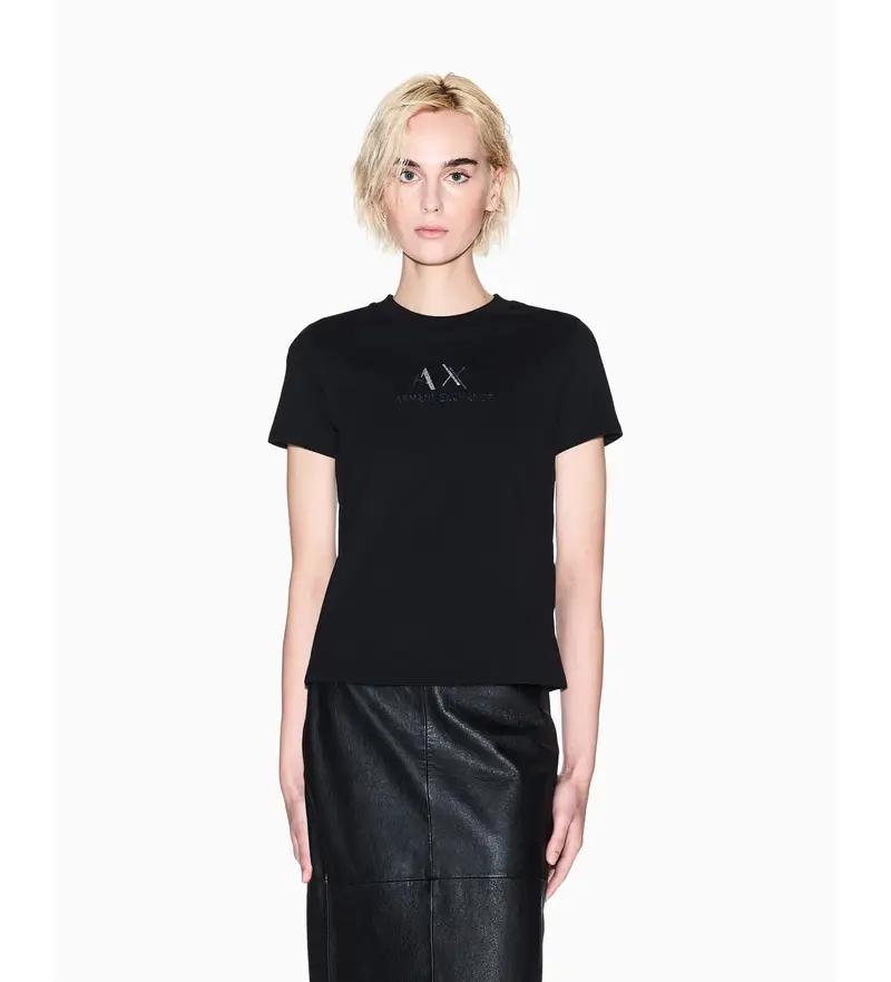 per donna. XW001345AF16356UC001 Maglietta con logo grafico nero (XS), Casual, Cotone, Manica corta