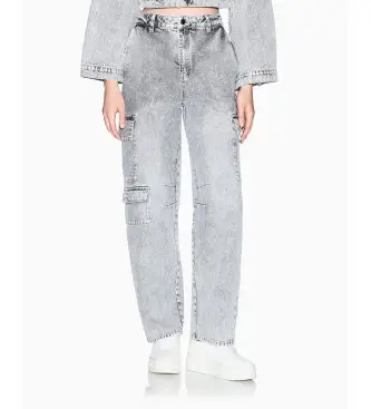 per donna XW001396AF16176M6099 jeans cargo grigi over-fit (S), Casual, Grigio, Cotone