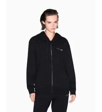 per donna XW001452AF10830MC021 Felpa nera con zip (XS), Nero, Casual, Cotone, Manica lunga