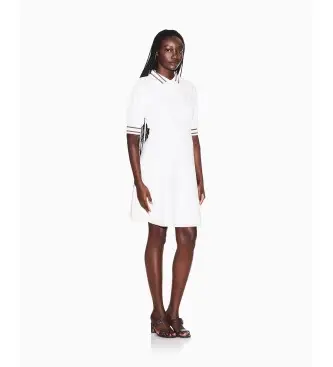 per donna XW001739AF13401U1003 Abito bianco aderente (S), Casual, Poliestere, Manica corta