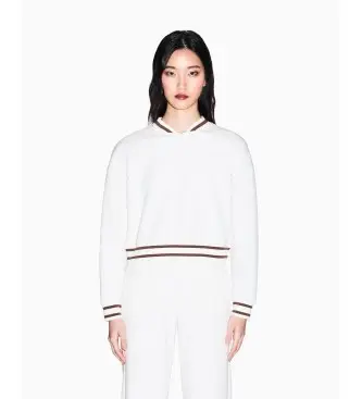 per donna XW001748AF10804U1003 Felpa bomber bianca (S), Bianco, Casual, Viscosa, Manica 3/4