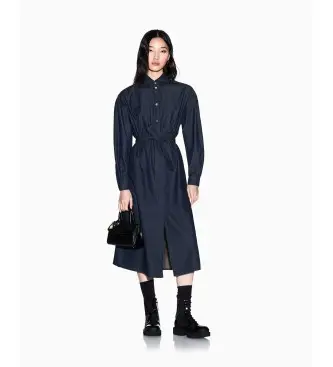 per donna XW001794AF21337MB001 Abito Chemisier blu navy (XS), Casual, Cotone, Manica lunga