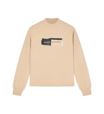 per donna XW001799AF24312U6149 Felpa con logo beige (S), Bianco, Casual, Cotone, Manica lunga