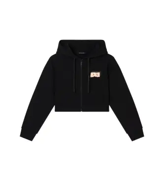 per donna XW001800AF24312UC001 Felpa nera con zip intera (S), Nero, Casual, Cotone, Senza maniche / cinghie