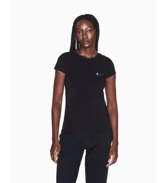 per donna XW001849AF16294UC001 Maglietta nera Eleganza (S), Nero, Casual, Cotone, Manica corta Naturale