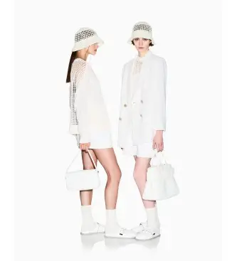 per donna XW001904AF21574U1003 Maglione bianco con scollo a V (S), Casual, Cotone, Manica lunga