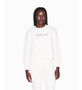 per donna XW002049AF21298U1003 Felpa bianca squadrata (S), Bianco, Casual, Cotone