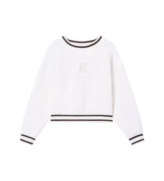 per donna XW002072AF10804U1003 Felpa girocollo bianca (S), Bianco, Casual, NovaShell (+8000), Modal, Elastan