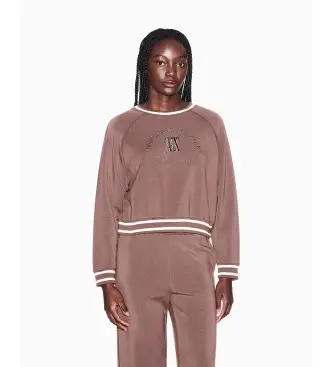 per donna XW002072AF10804U6136 Felpa marrone con taglio raglan (S), Casual, Elastan, Manica lunga