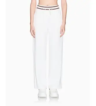 per donna XW002073AF10804U1003 Pantaloni jogger neri a contrasto (S), Bianco, Casual, Modal