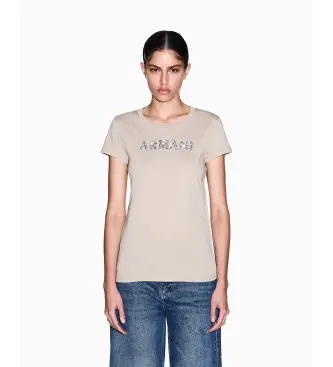 per donna XW002106AF10356U6223 t-shirt beige slim fit (L), Casual, Cotone, Manica corta