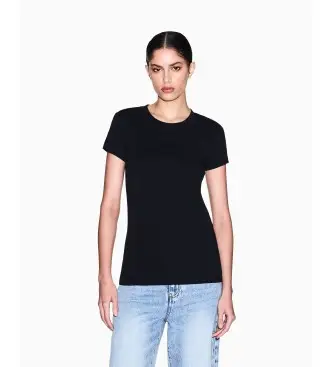 per donna XW002293AF17173UC001 T-shirt nera slim fit (S), Nero, Casual, Cotone, Manica corta