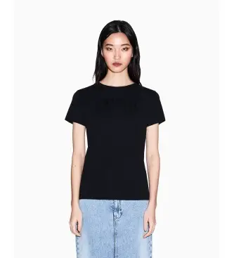 per donna XW002294AF17172UC001 Maglietta nera casual (S), Nero, Cotone, Manica corta Pelle