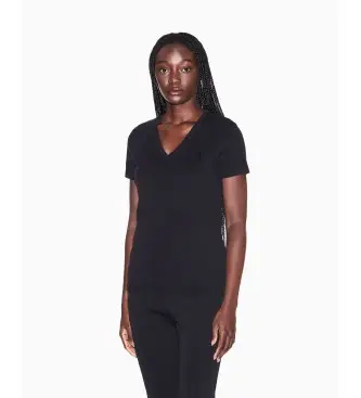 per donna XW002330AF10356UC001 Maglietta nera premium (S), Nero, Casual, Cotone, Manica corta