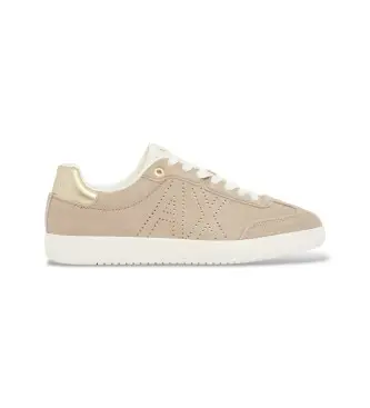 per donna XW002791AF23058MZ285 Sneakers in pelle tecnica beige (38), Basso, Stringhe, Casual