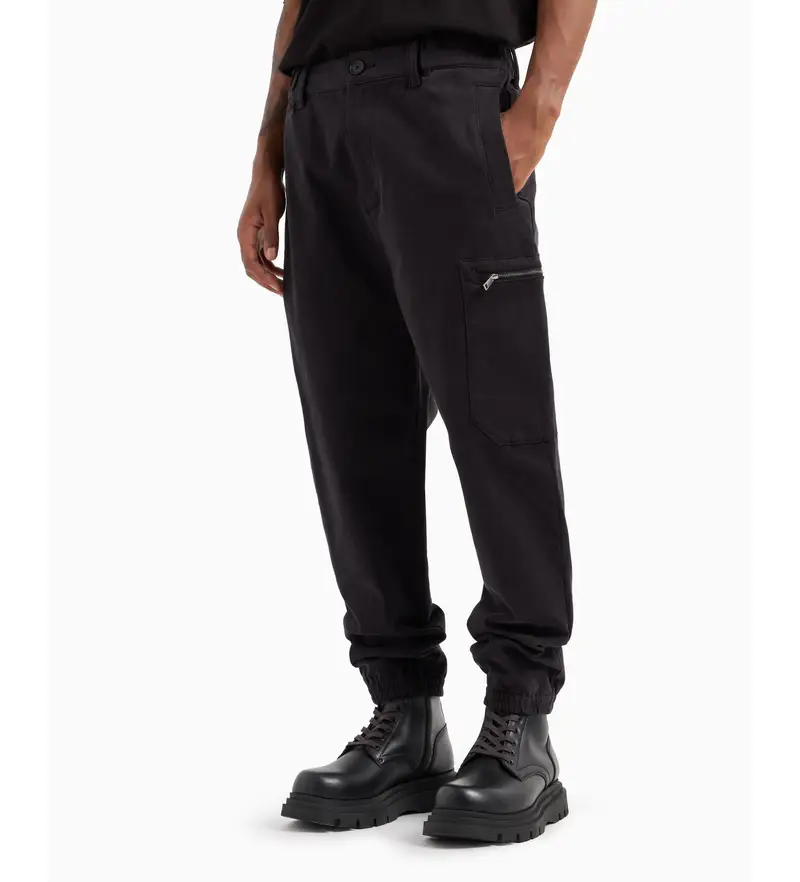 per uomo 6DZP21ZN5AZ1200 Pantaloni chino cargo jogger neri (34), Nero, Casual, Cotone