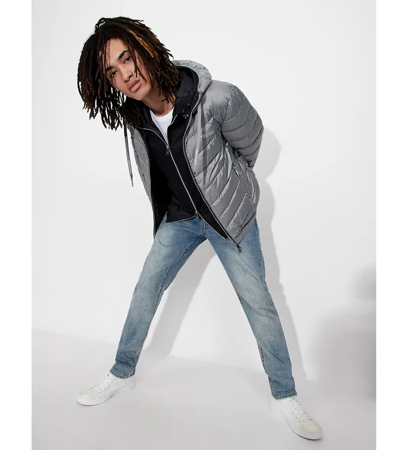 per uomo 8NZB53ZNW3Z0902 piumino grigio (M), Casual, Poliamide