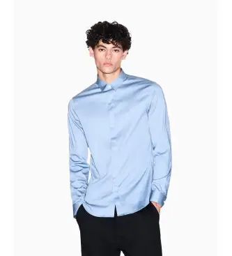 per uomo 8NZCBDZN10ZU9289 Camicia blu slim fit (XXL), Casual, Cotone, Manica lunga