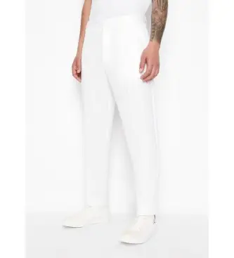 per uomo 8NZP15ZNFNZ1100 Pantaloni in tessuto semplice bianco (30), Casual, Lino