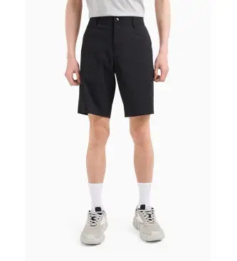 per uomo 8NZS49ZNYZZ1200 Pantaloncini in tessuto nero semplice (30), Casual, Poliamide