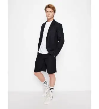 per uomo 8NZS67ZNFNZ1583 Bermuda in lino blu scuro (28), Casual, Navy