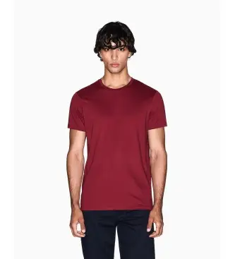 per uomo 8NZT74ZJA5ZUA328 Maglietta pima marrone (S), Rosso, Casual, Granata, Cotone, Manica corta Bordeaux