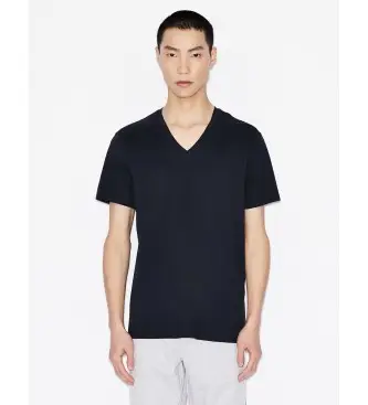 per uomo 8NZT75ZJA5Z1510 T-shirt semplice blu scuro (L), Casual, Cotone, Manica corta, Navy