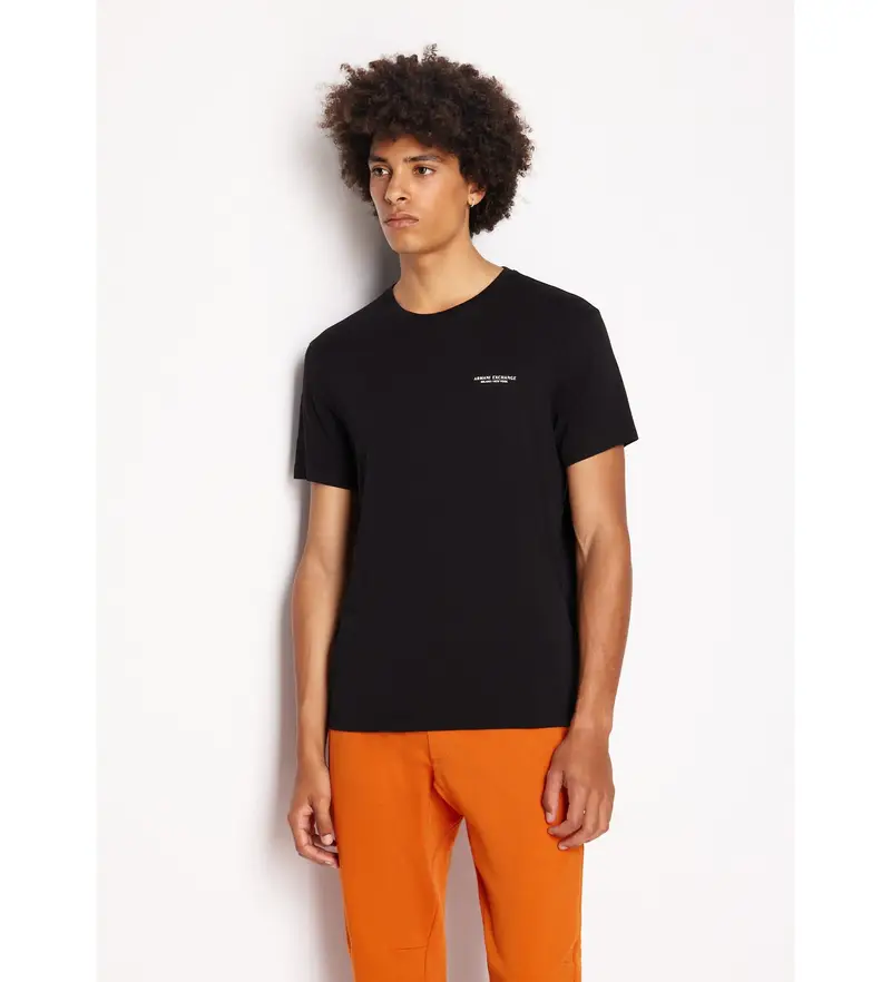 per uomo 8NZT91Z8H4Z1200 Maglietta nera con mini logo (L), Nero, Casual, Cotone, Manica corta