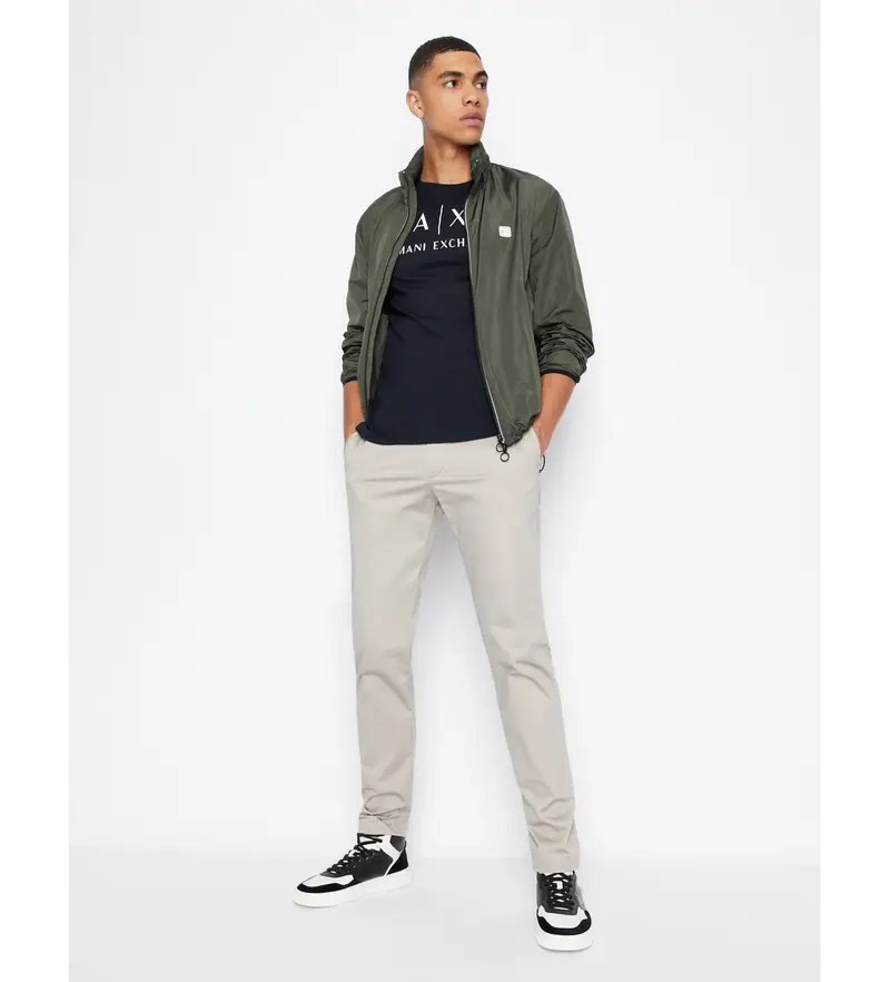 per uomo 8NZTCHZ8H4Z1510 Maglietta blu navy semplice (L), Casual, Cotone, Manica lunga