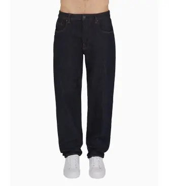 per uomo XM000075AF12284MB001 Jeans blu navy larghi e affusolati (32), Casual, Cotone, Denim Azzurro