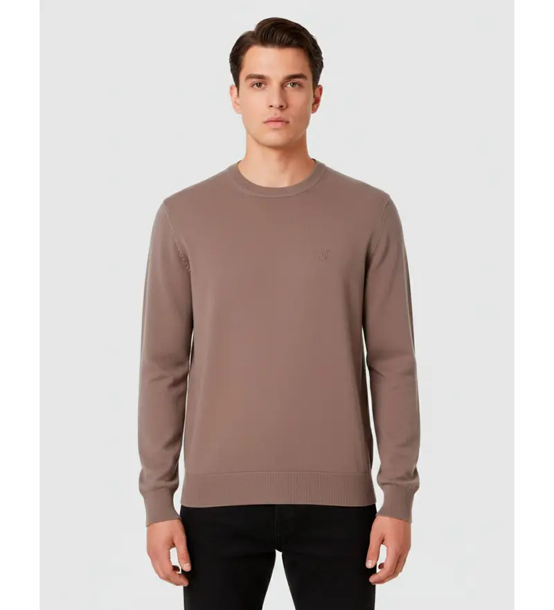 per uomo XM000338AF12291U6107 Maglione in viscosa beige (L), Marrone, Casual, Cotone